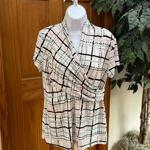 DKNY Jersey Top, Multi Colored, Size XL